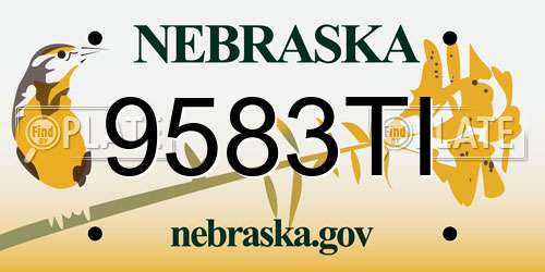 9583TI Nebraska License Plate