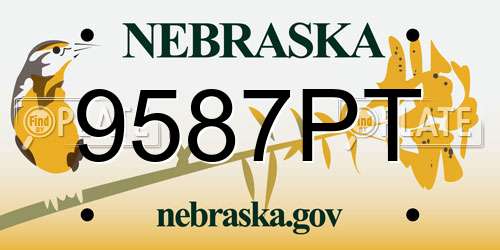9587PT Nebraska License Plate