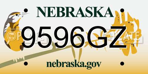 9596GZ Nebraska License Plate