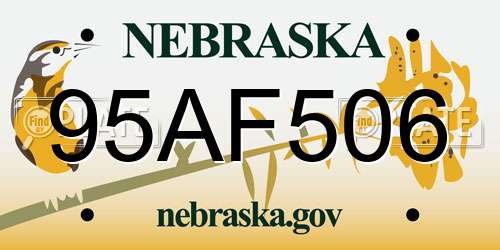 95AF506 Nebraska License Plate