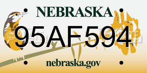 95AF594 Nebraska License Plate