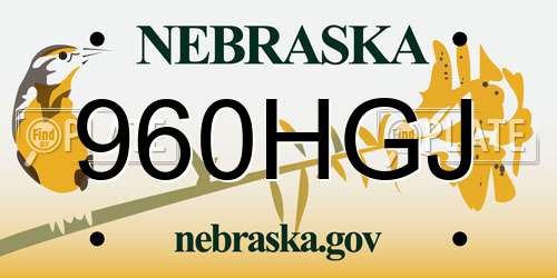 960HGJ Nebraska License Plate