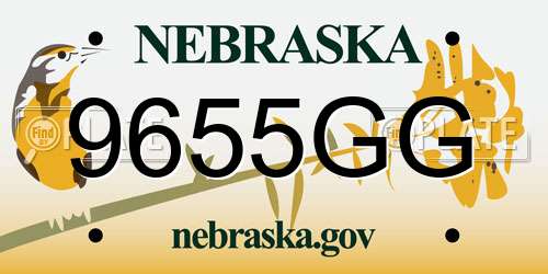 9655GG Nebraska License Plate