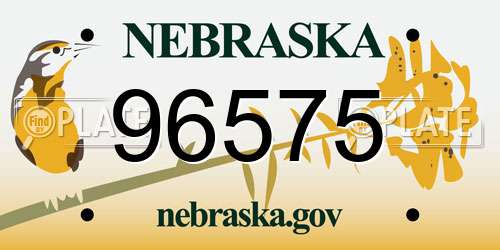 96575 Nebraska License Plate