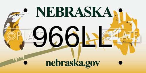 966LL Nebraska License Plate