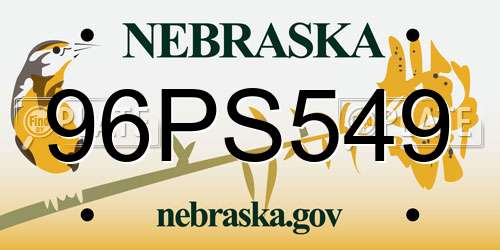 96PS549 Nebraska License Plate