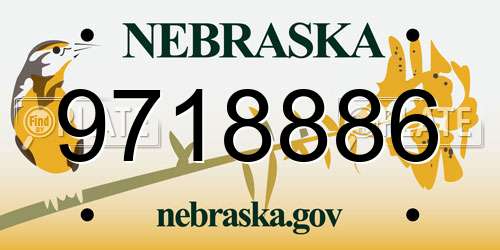 9718886 Nebraska License Plate
