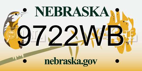 9722WB Nebraska License Plate