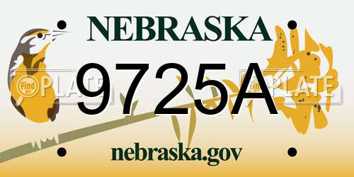 9725A Nebraska License Plate