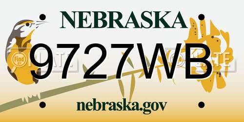 9727WB Nebraska License Plate