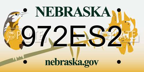 972ES2 Nebraska License Plate