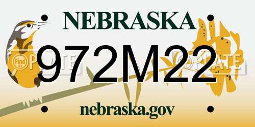972M22 Nebraska License Plate