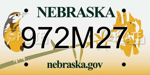 972M27 Nebraska License Plate