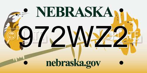 972WZ2 Nebraska License Plate