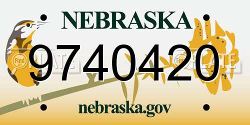 9740420 Nebraska License Plate