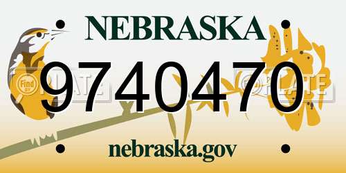 9740470 Nebraska License Plate