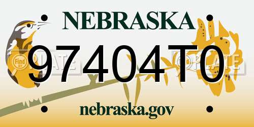 97404T0 Nebraska License Plate