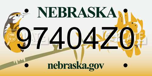 97404Z0 Nebraska License Plate
