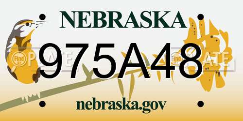 975A48 Nebraska License Plate