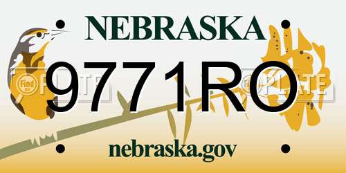 9771RO Nebraska License Plate