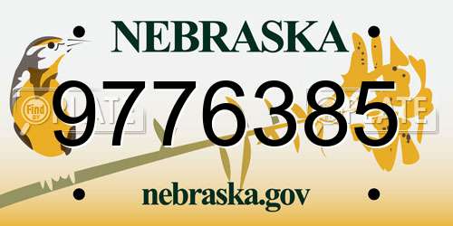 9776385 Nebraska License Plate