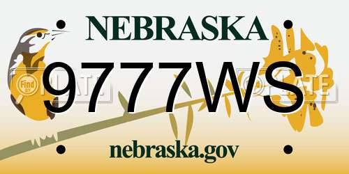 9777WS Nebraska License Plate