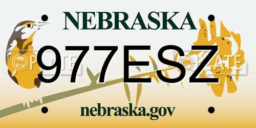 977ESZ Nebraska License Plate