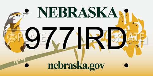 977IRD Nebraska License Plate
