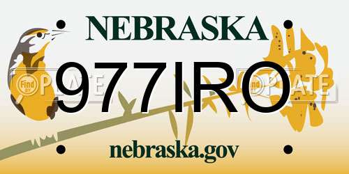 977IRO Nebraska License Plate