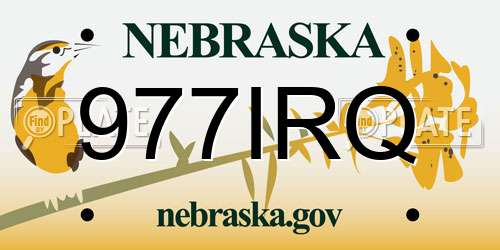 977IRQ Nebraska License Plate