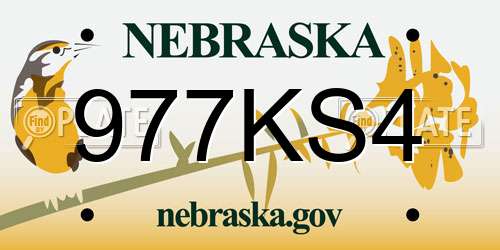 977KS4 Nebraska License Plate