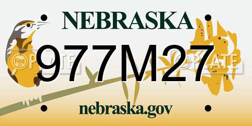 977M27 Nebraska License Plate