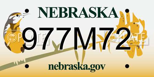 977M72 Nebraska License Plate