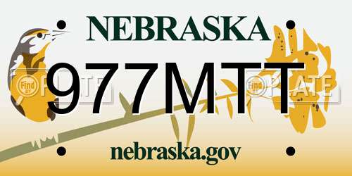977MTT Nebraska License Plate