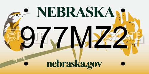 977MZ2 Nebraska License Plate