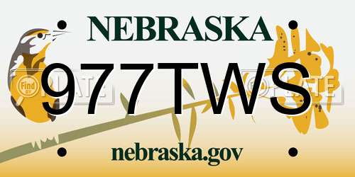 977TWS Nebraska License Plate