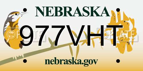 977VHT Nebraska License Plate