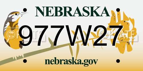 977W27 Nebraska License Plate