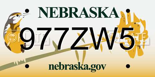 977ZW5 Nebraska License Plate