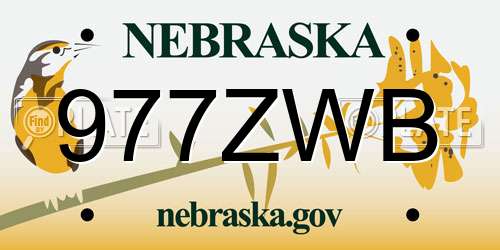 977ZWB Nebraska License Plate