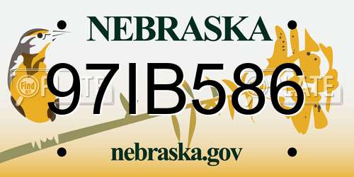 97IB586 Nebraska License Plate