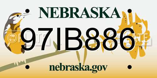 97IB886 Nebraska License Plate