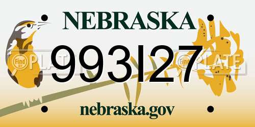 993I27 Nebraska License Plate
