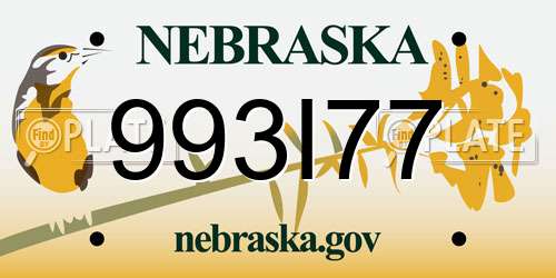 993I77 Nebraska License Plate