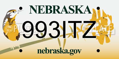 993ITZ Nebraska License Plate