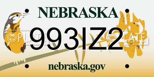 993IZ2 Nebraska License Plate