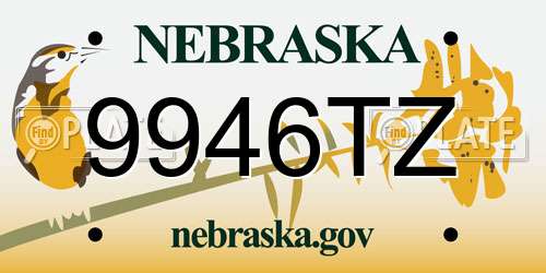 9946TZ Nebraska License Plate