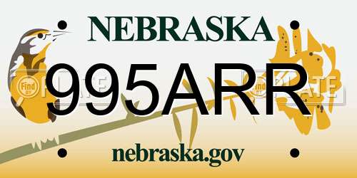 995ARR Nebraska License Plate