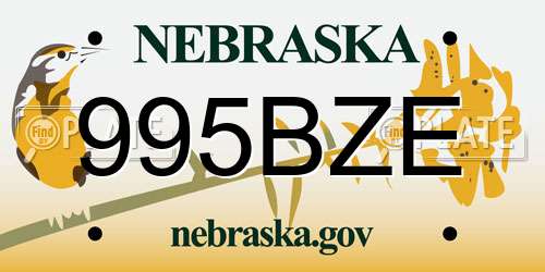 995BZE Nebraska License Plate