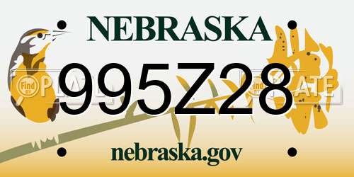 995Z28 Nebraska License Plate